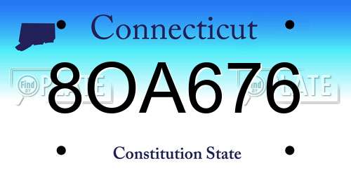 8OA676 Connecticut License Plate