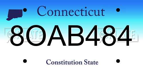 8OAB484 Connecticut License Plate