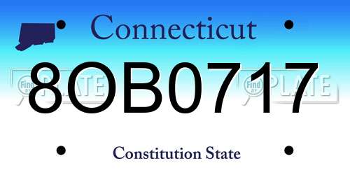 8OB0717 Connecticut License Plate