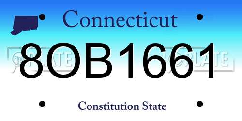 8OB1661 Connecticut License Plate