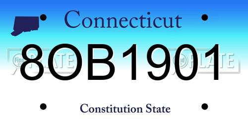 8OB1901 Connecticut License Plate