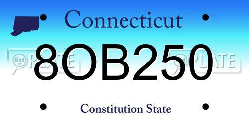 8OB250 Connecticut License Plate