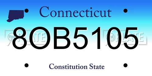 8OB5105 Connecticut License Plate