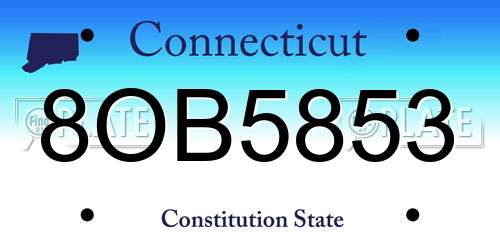 8OB5853 Connecticut License Plate