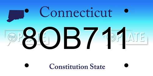 8OB711 Connecticut License Plate