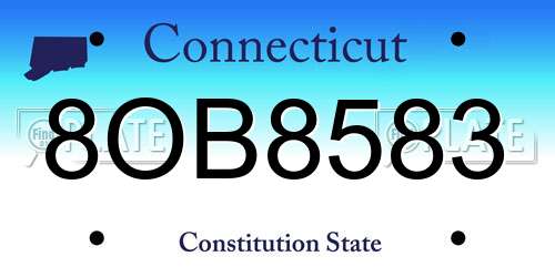 8OB8583 Connecticut License Plate