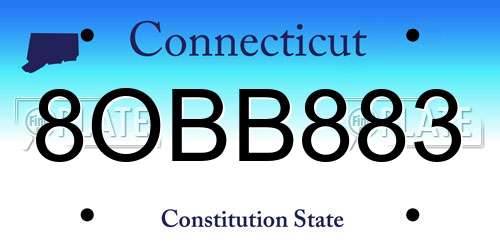 8OBB883 Connecticut License Plate