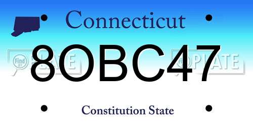 8OBC47 Connecticut License Plate