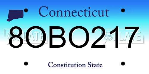 8OBO217 Connecticut License Plate