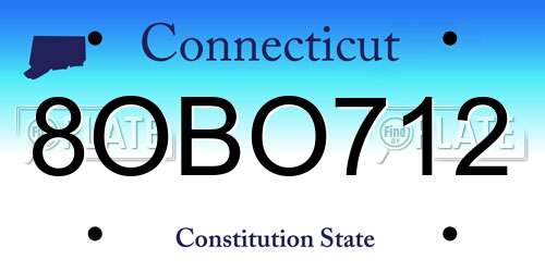 8OBO712 Connecticut License Plate
