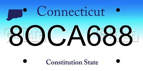 8OCA688 Connecticut License Plate