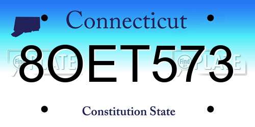 8OET573 Connecticut License Plate