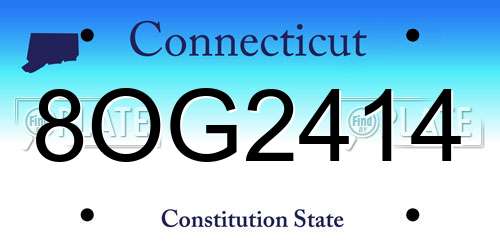 8OG2414 Connecticut License Plate