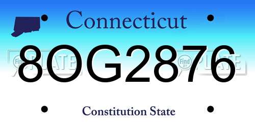 8OG2876 Connecticut License Plate