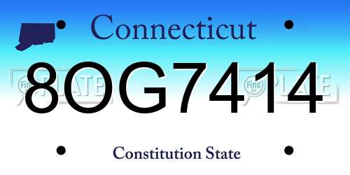 8OG7414 Connecticut License Plate