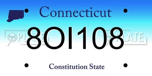8OI108 Connecticut License Plate