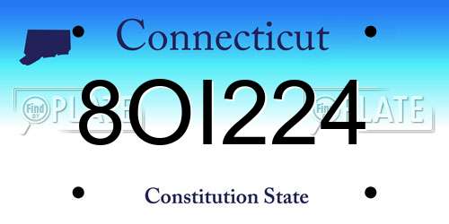 8OI224 Connecticut License Plate