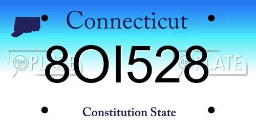 8OI528 Connecticut License Plate