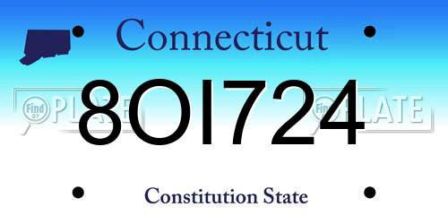 8OI724 Connecticut License Plate