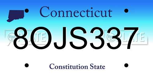 8OJS337 Connecticut License Plate