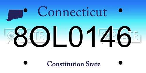 8OL0146 Connecticut License Plate