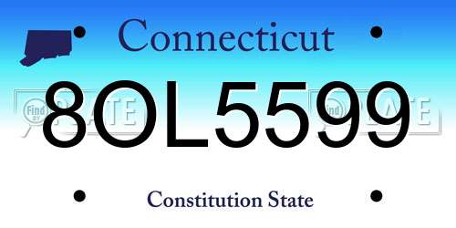 8OL5599 Connecticut License Plate