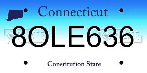 8OLE636 Connecticut License Plate