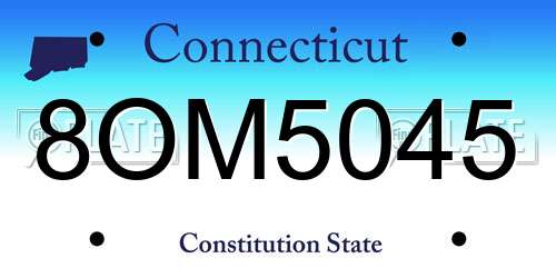 8OM5045 Connecticut License Plate