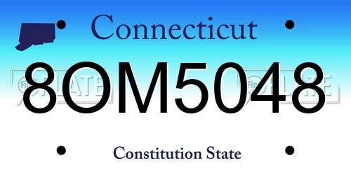 8OM5048 Connecticut License Plate