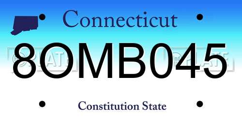 8OMB045 Connecticut License Plate