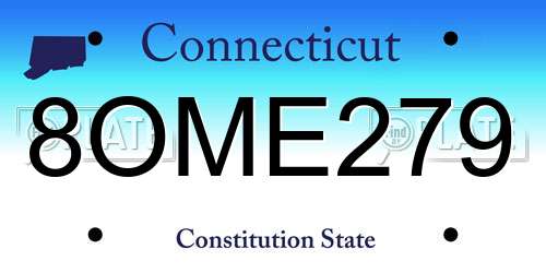 8OME279 Connecticut License Plate