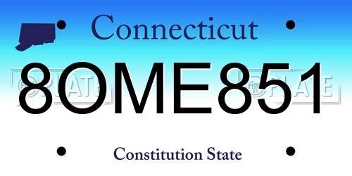 8OME851 Connecticut License Plate