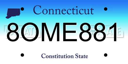 8OME881 Connecticut License Plate