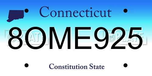 8OME925 Connecticut License Plate