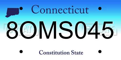 8OMS045 Connecticut License Plate