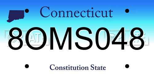 8OMS048 Connecticut License Plate