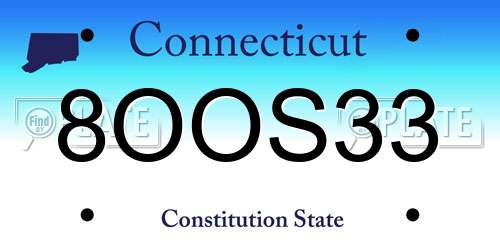 8OOS33 Connecticut License Plate