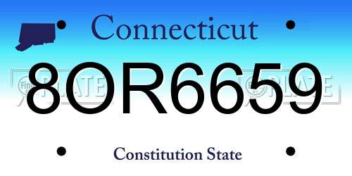 8OR6659 Connecticut License Plate