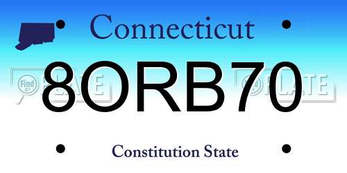 8ORB70 Connecticut License Plate