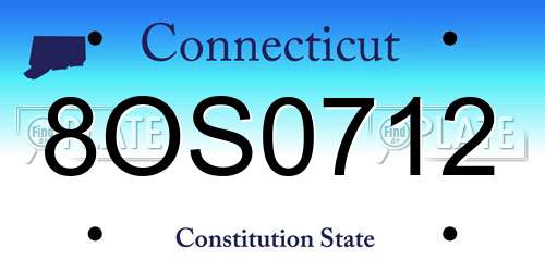 8OS0712 Connecticut License Plate