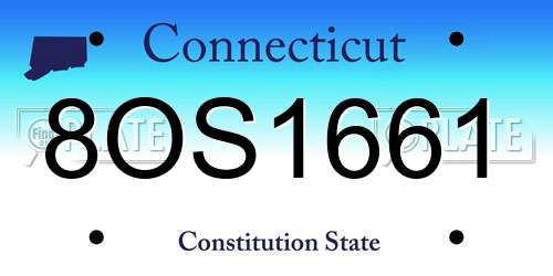 8OS1661 Connecticut License Plate