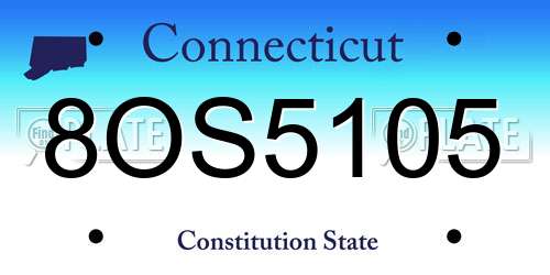 8OS5105 Connecticut License Plate