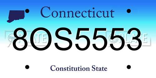 8OS5553 Connecticut License Plate