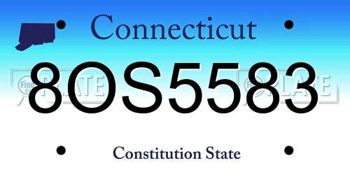 8OS5583 Connecticut License Plate