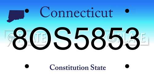 8OS5853 Connecticut License Plate