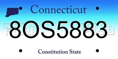 8OS5883 Connecticut License Plate