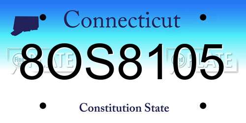 8OS8105 Connecticut License Plate