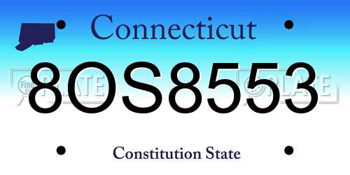 8OS8553 Connecticut License Plate