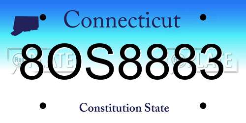 8OS8883 Connecticut License Plate