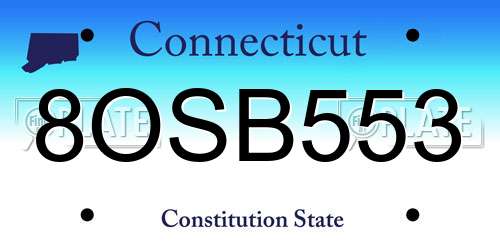 8OSB553 Connecticut License Plate